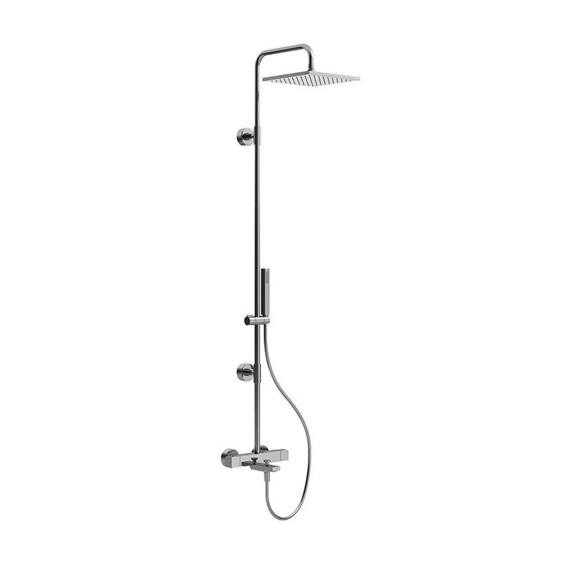 Colonne de douche avec mitigeur thermostatique BAIN DOUCHE carré et pommeau en laiton carré 25x25cm F4954/Q255