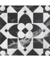 Carrelage imitation carreau ciment patchwork noir et blanc mat, sol et mur, 20x20x0.9cm, pasicistanbul