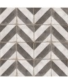Carrelage imitation vieux carreau ciment noir et blanc mat, sol et mur, 20x20x0.9cm, pasicgades atrio ceniza