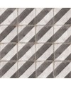Carrelage imitation vieux carreau ciment noir et blanc mat, sol et mur, 20x20x0.9cm, pasicgades atrio ceniza