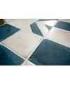 Carrelage imitation vieux carreau ciment bleu mat, sol et mur, 20x20x0.9cm, pasicgades azul