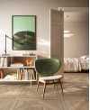 Carrelage imitation panneau bois géométrique foncé marron, sol et mur 90x90cm rectifié, santaricordi glam2