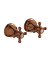 Mélangeur 2 trous douche encastré art-déco, bouton métal: chromé, nickel, or brossé, or rose, or pâle, cuivre et bronze HR400