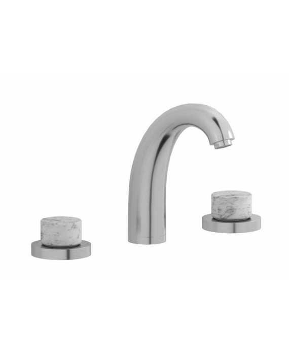 Mitigeur lavabo 3 trous design, bouton en marbre blanc, chromé, nickel brossé, platine, or rose, or brossé IB BR390_1