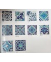 Carrelage brillant d'inspiration tunisienne patchwork 10x10x0,8cm peint à la main, D les tunisiennes