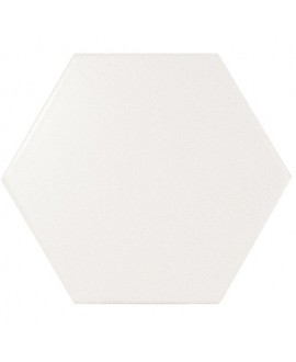 Carrelage hexagonal en grès cérame émaillé blanc mat 11.4x13cm, nat2DHEXblanc