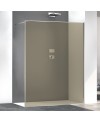 Paroi de douche fixe couleur bronze anti-calcaire, montant chromé brillant, hauteur 200cm largeur variable megzen sao