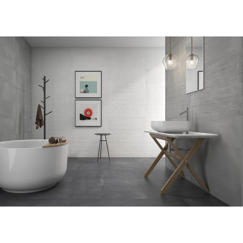 carrelage salle de bain moderne mural georovere bianco rectifié 30x90cm