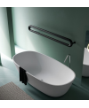 Sèche-serviette radiateur eau chaude design Antubone O horizontal noir ou blanc à fixer au mur 2 fois 170x21cm