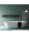 Sèche-serviette radiateur eau chaude design Antubone O horizontal noir ou blanc à fixer au mur 2 fois150x21cm