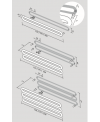 Sèche-serviette radiateur eau chaude design Antubone O horizontal noir ou blanc à fixer au mur 3 fois 150x21cm