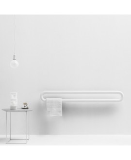 Sèche-serviette radiateur eau chaude design Antubone O horizontal noir ou blanc à fixer au mur 170x21cm