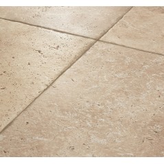 Carrelage imitation travertin antidérapant beige nuancé mat 45.3x75.8cm, 61.3x61.3cm edimsénanque mélangé R11 A+B+C.