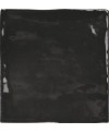 Carrelage effet zellige marocain noir brillant nuancé fait main 10x10cm et 6.5x20cm apeseville black