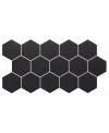 Carrelage hexagone blanc mat et noir mat 26.5x51cm realhex snow et black 26.5x51cm