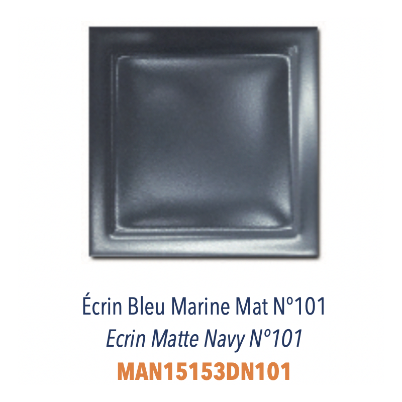 Carrelage 3D bleu marine mat en relief écrin 15x15cm dif