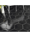 Carrelage noir brillant, hexagonal, ou provençal, en grès cérame émaillé hexagone et arabesque natucmare niza