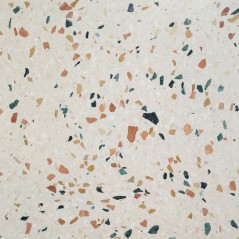 Carrelage ciment terrazzo véritable granito grand format Siena 60x60x2cm fond blanc