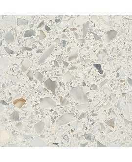 Carrelage salle de bain terrazzo véritable granito à base de résine grand format Blanc 60x60x1.2cm fond blanc