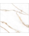 Carrelage imitation marbre émaillé blanc veiné de doré brillant 60.8x60.8cm, non rectifié géodana gold