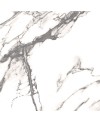 Carrelage imitation marbre émaillé blanc brillant veiné de noir 60.8x60.8cm, non rectifié géoohio black
