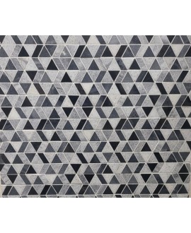 Mosaique triangle marbre gris poli brillant sur trame 27.5x24cm motamarnoir