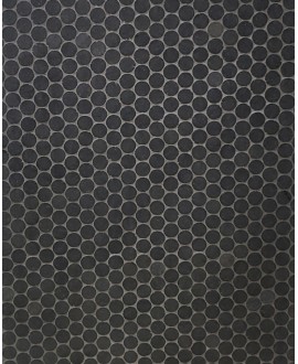 Mini rond de pierre couleur noir sur trame salle de bain cuisine 30x30cm mos circular negro