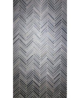 Mini barette de pierre couleur gris sur trame salle de bain cuisine 24x29cm mos arrow negro