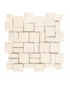 Mini rectangle et carré de pierre couleur blanc sur trame salle de bain cuisine 30x30cm mos square white