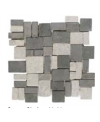Mini rectangle et carré de pierre couleur gris sur trame salle de bain cuisine 30x30cm mos square glacier