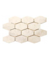 Mini hexagone de pierre couleur blanc sur trame 25x37cm salle de bain cuisine mox kanawa