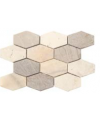 Mini hexagone de pierre couleurs mélangées sur trame 25x37cm salle de bain cuisine mox sumba