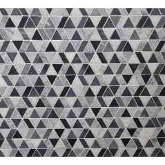 Mosaique salle de bain losange marbre blanc, gris et noir poli brillant sur trame 28.5x22.5cm mocubogris