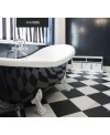 Dalle de marbre noir D 30.5x30.5cm pour le sol de la salle de bain.