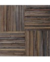 Parement en bois exotique de teck strié 30x30cm SwMaho mox vendu à la plaque 30x30cm