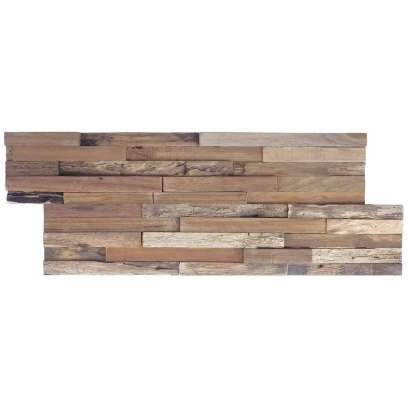 Parement en bois naturel avec des morceaux de 4cm de large MO manaus1  20x49.5x2cm