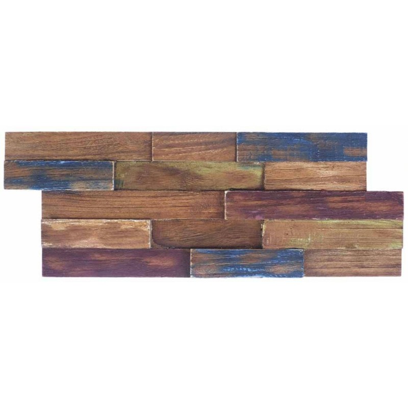 Parement en bois exotique peint de couleur grande largeur 20x49.5cm ipanema1 mox vendu au m2