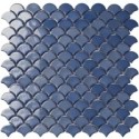 Emaux de verre écaille de poisson bleu foncé brillant sur trame sol et mur 36x29mm vdxsoul 6004S