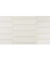 Carrelage navette hexagone bosselé en creux blanc mat 5x25x0.9cm, eqxlance white
