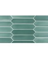 Carrelage navette hexagone bosselé en creux vert mat 5x25x0.9cm, eqxlance viridian