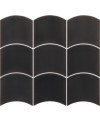 Carrelage vague noir brillant 12x12x0.9cm, eqxwave black