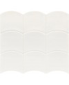Carrelage vague blanc brillant 12x12x0.9cm, eqxwave white
