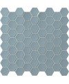Mosaique hexagonale tomette sol et mur bleu clair mat 4.3x3.8cm sur trame 31.6x31.6cm terrahexamat azure