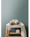 Mosaique hexagonale tomette sol et mur vert mat 4.3x3.8cm sur trame 31.6x31.6cm terrahexamat laurelgreen