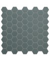 Mosaique hexagonale tomette sol et mur vert mat 4.3x3.8cm sur trame 31.6x31.6cm terrahexamat greenecho