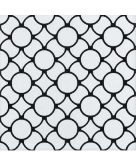Carrelage imitation carreau ciment terrasse de piscine décor noir et blanc antidérapant R11 20x20cm estix évoque rétro