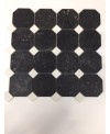 Mosaique octogone avec cabochon imitation pierre blanche et pierre noire mat 7.5x7.5cm sur trame edimconcert