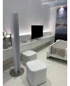 Sèche-serviette radiateur électrique blanc brillant salle de bain contemporain 170x14.1cm antxtower
