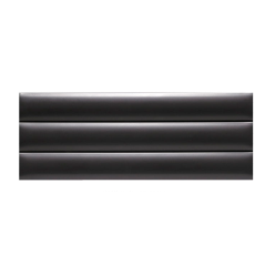 Carrelage baton arrondi en relief noir satiné ingélif pour le mur et la façade 15x40cm natucsalsa black