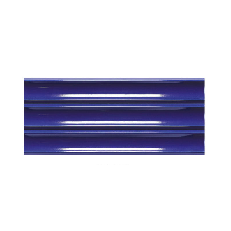 Carrelage baton arrondi en relief bleu brillant ingélif pour le mur et la façade 17x40cm natucjazz blue